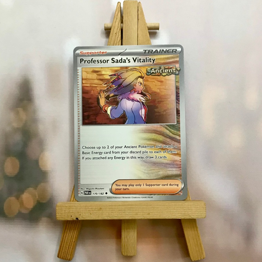 Thẻ hình Pokemon Professor Sada's Vitality 170/182 - Lá bài SVE Paradox Rift Common Reverse Holo tiếng Anh chính hãng