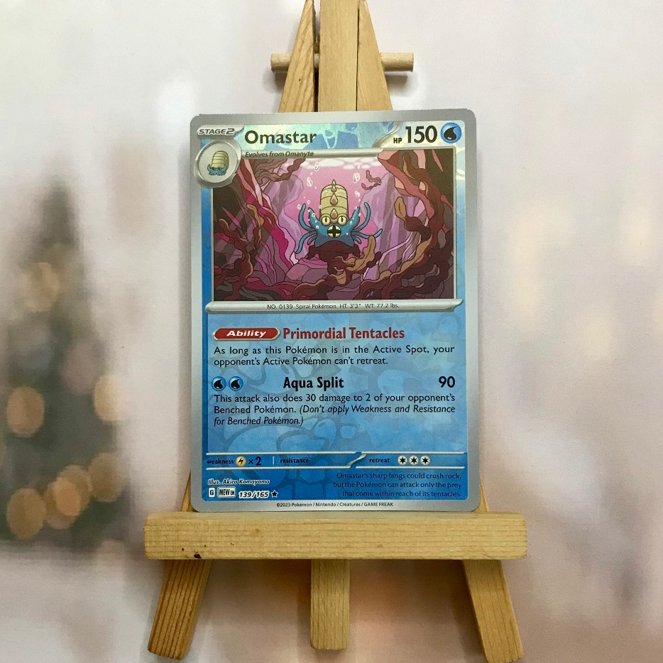 Thẻ hình Pokemon Omastar 139/165 - Lá bài Scarlet & Violet 151 Rare Reverse Holo tiếng Anh chính hãng
