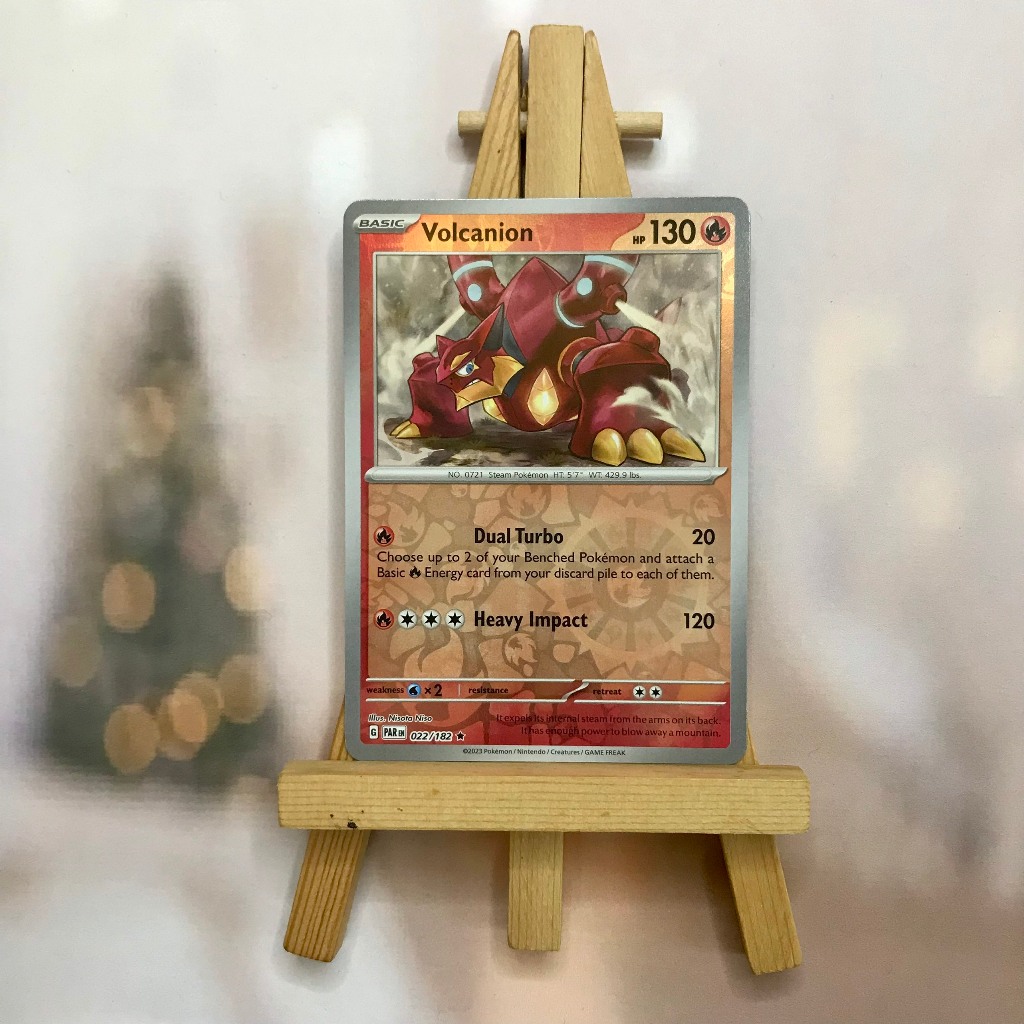 Thẻ hình Pokemon Volcanion 022/182 - Lá bài lẻ Paradox Rift Holo Rare Reverse Holo tiếng Anh chính hãng