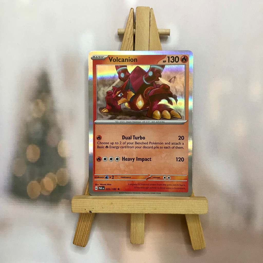 Thẻ hình Pokemon Volcanion 022/182 - Lá bài lẻ Paradox Rift Holo Rare Reverse Holo tiếng Anh chính hãng