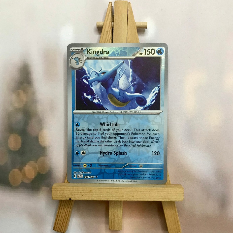 Thẻ hình Pokemon Kingdra 032/182 - Lá bài lẻ Paradox Rift Holo Rare Reverse Holo tiếng Anh chính hãng