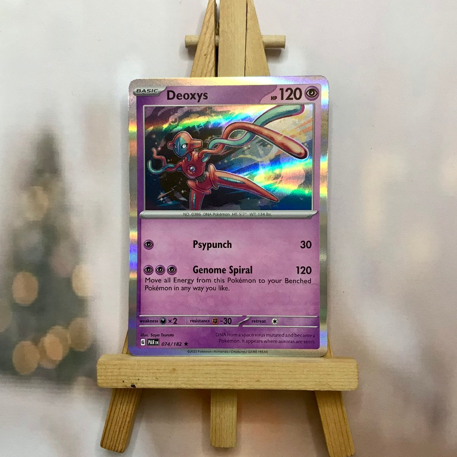 Thẻ hình Pokemon Deoxys 074/182 - Lá bài Scarlet & Violet: Paradox Rift Holo Rare Reverse Holo tiếng Anh chính hãng