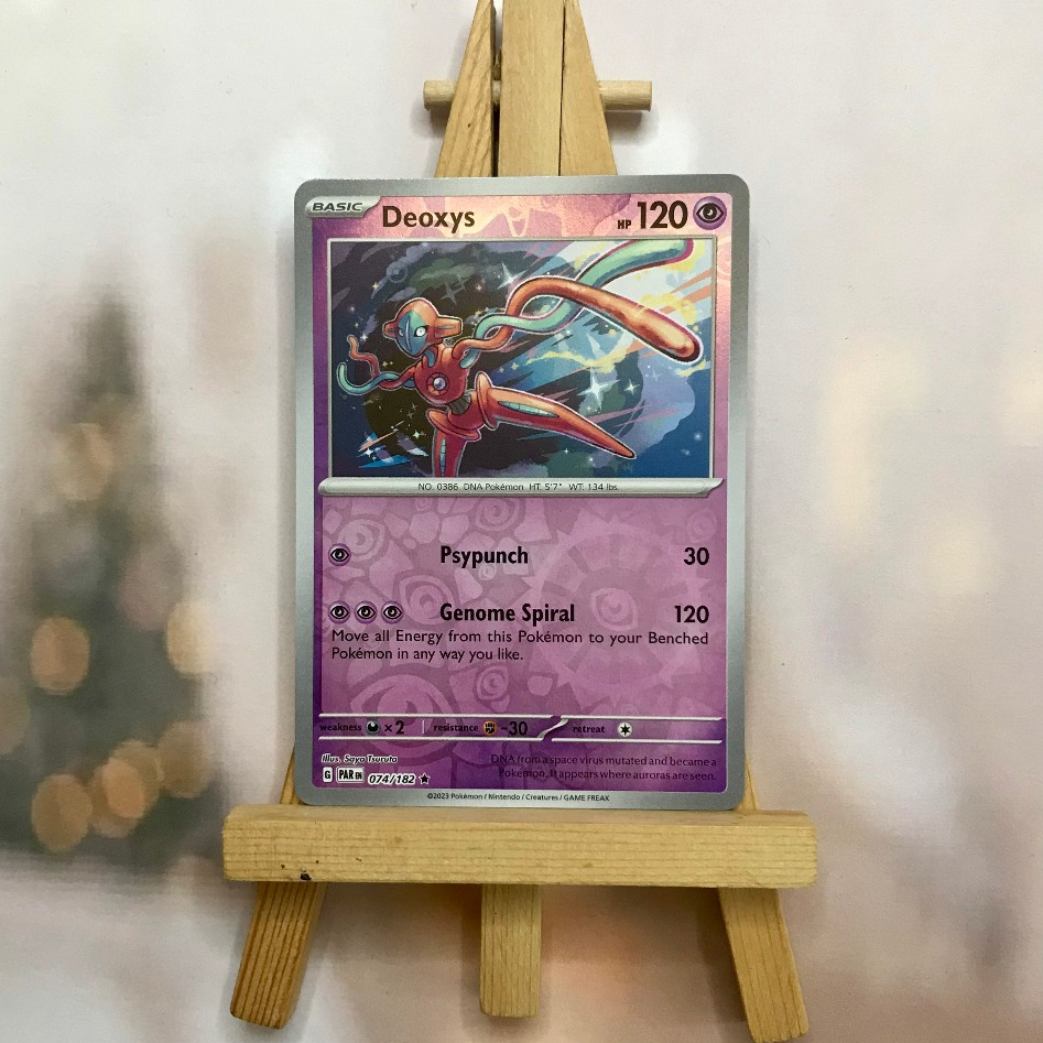Thẻ hình Pokemon Deoxys 074/182 - Lá bài Scarlet & Violet: Paradox Rift Holo Rare Reverse Holo tiếng Anh chính hãng