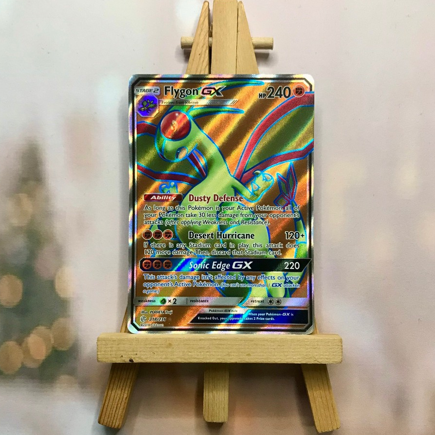 Thẻ hình Pokemon Flygon GX 218/236 - Lá bài lẻ Full Art Ultra Rare tiếng Anh chính hãng