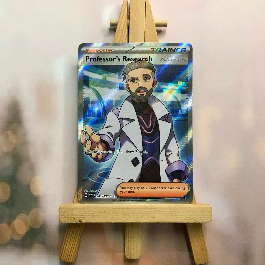Thẻ hình Pokemon Professor's Research (Professor Turo) 241/198 - Lá Bài Scarlet & Violet Base Set Full Art Secret Rare chính hãng