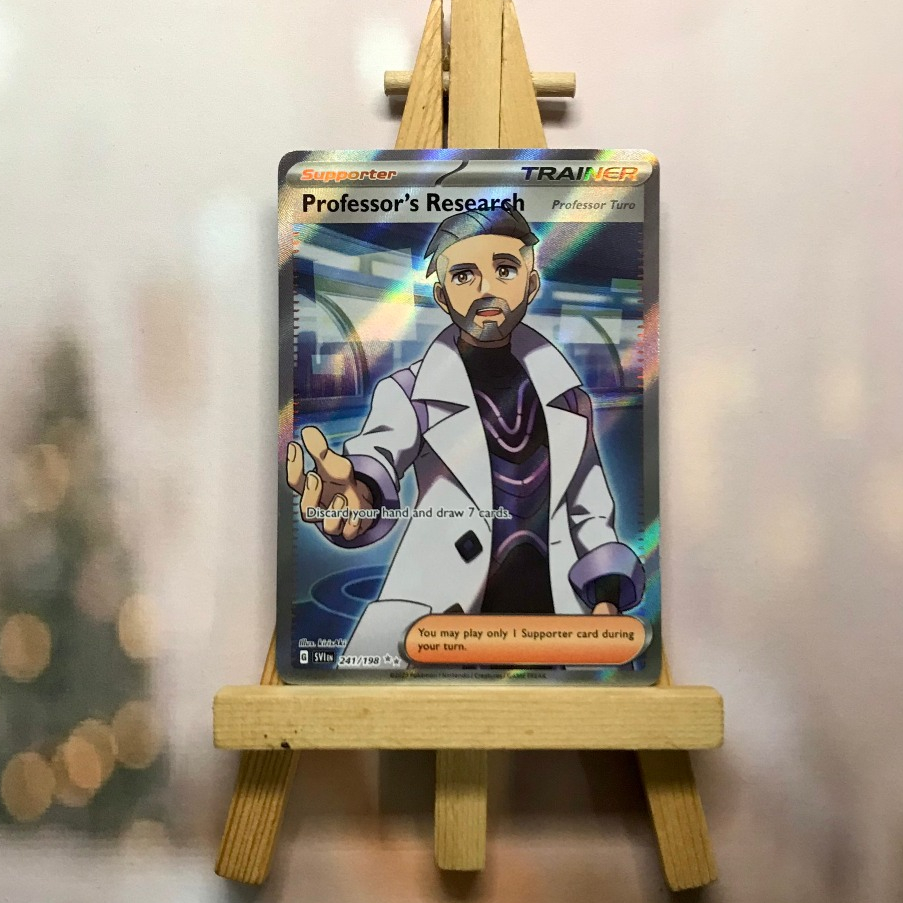 Thẻ hình Pokemon Professor's Research (Professor Turo) 241/198 - Lá Bài Scarlet & Violet Base Set Full Art Secret Rare chính hãng
