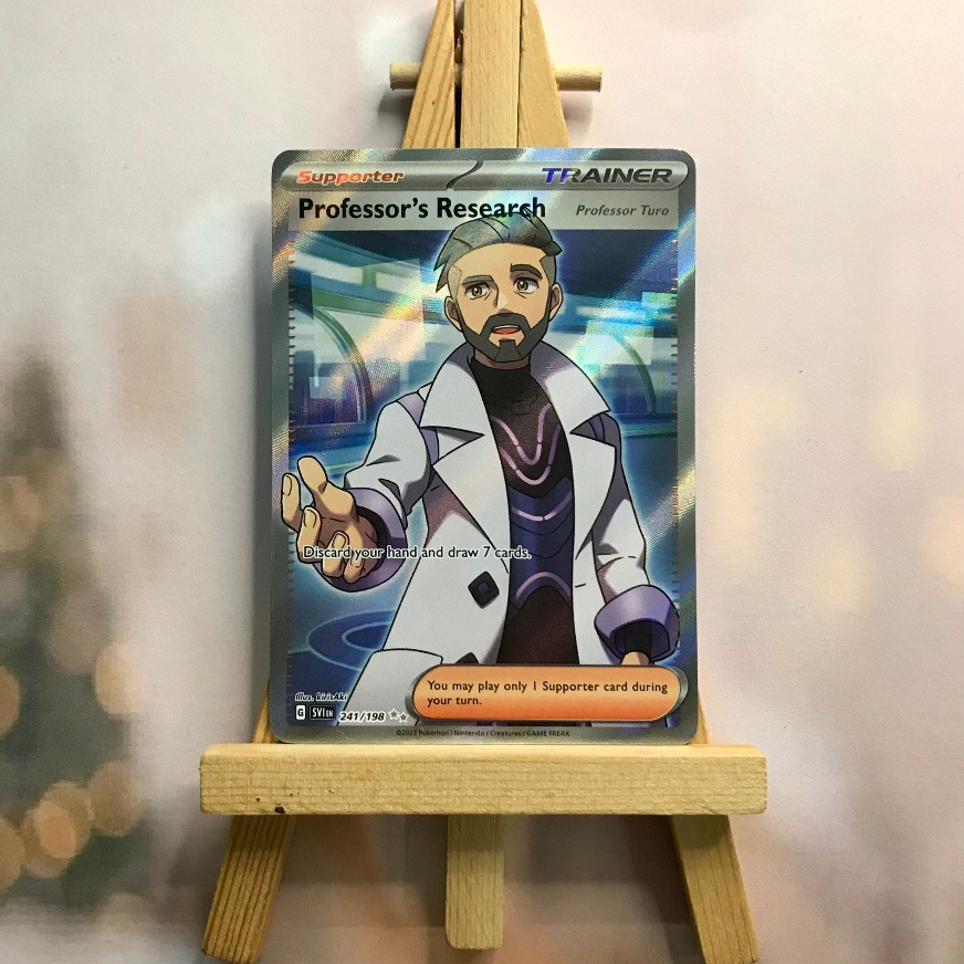 Thẻ hình Pokemon Professor's Research (Professor Turo) 241/198 - Lá Bài Scarlet & Violet Base Set Full Art Secret Rare chính hãng