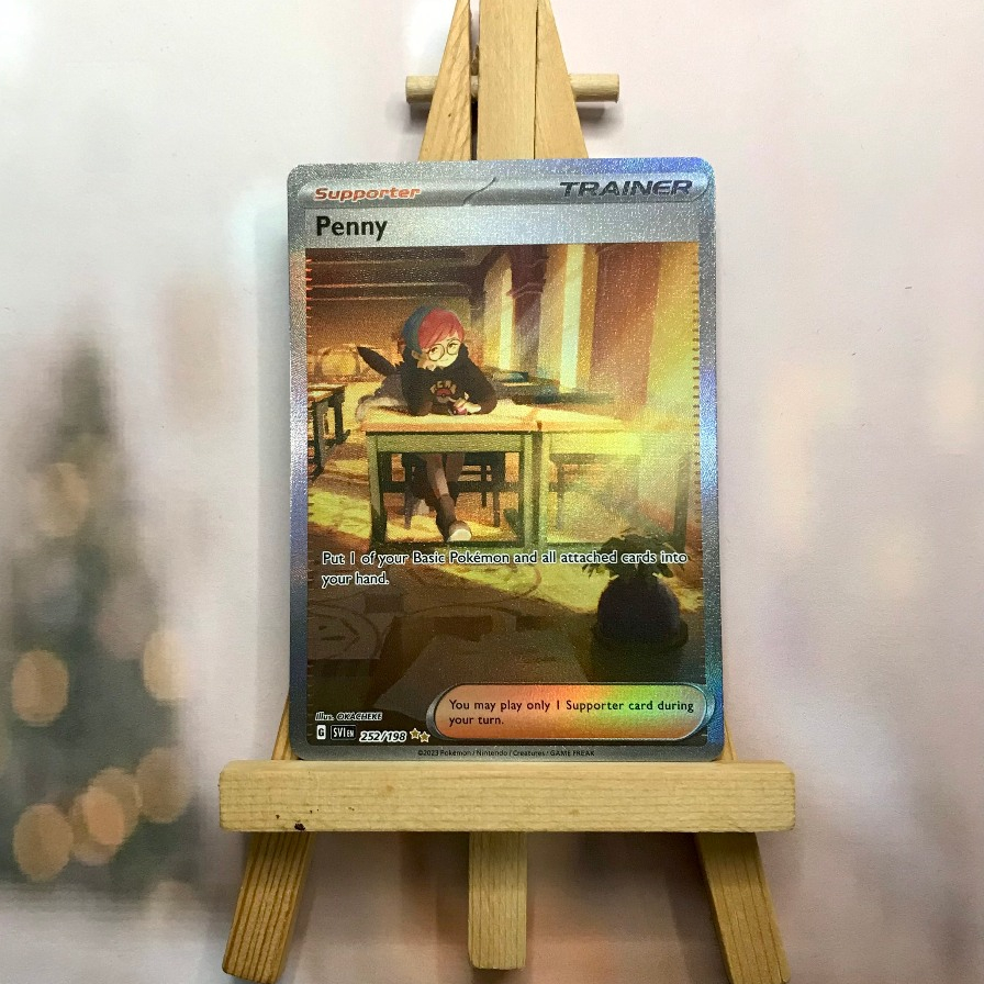Thẻ hình Pokemon Penny 252/198 - Lá bài lẻ Scarlet & Violet Base Set Special Illustration Rare tiếng Anh chính hãng