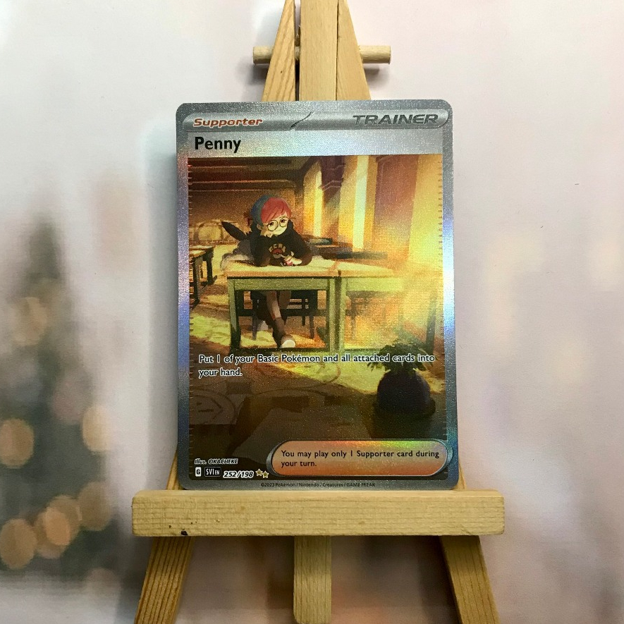 Thẻ hình Pokemon Penny 252/198 - Lá bài lẻ Scarlet & Violet Base Set Special Illustration Rare tiếng Anh chính hãng