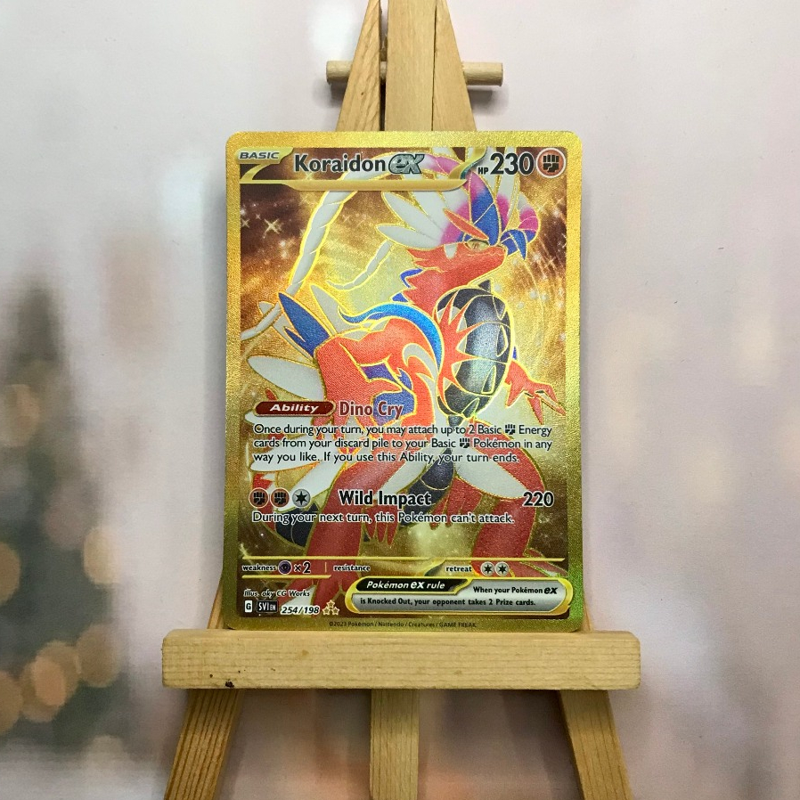 Thẻ hình Pokemon Koraidon ex 254/198 - Lá bài lẻ Scarlet & Violet Base Set Gold Secret Rare tiếng Anh chính hãng