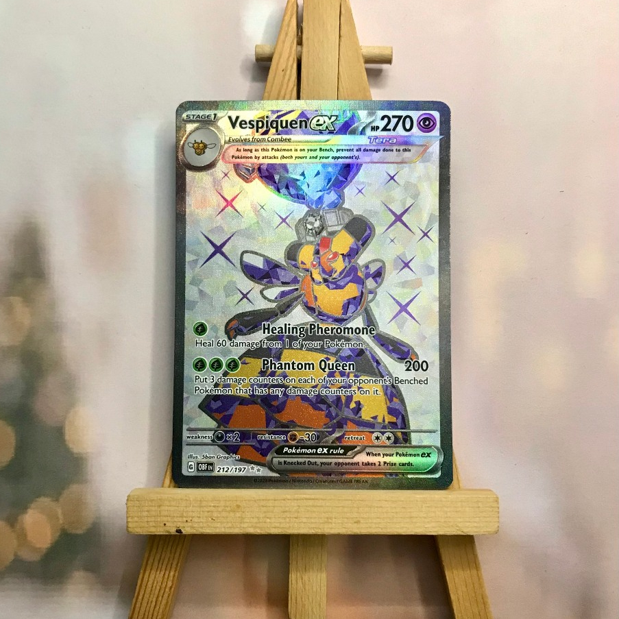 Thẻ hình Pokemon Vespiquen ex 212/197 - Lá bài lẻ Obsidian Flames Full Art Secret Rare tiếng Anh chính hãng