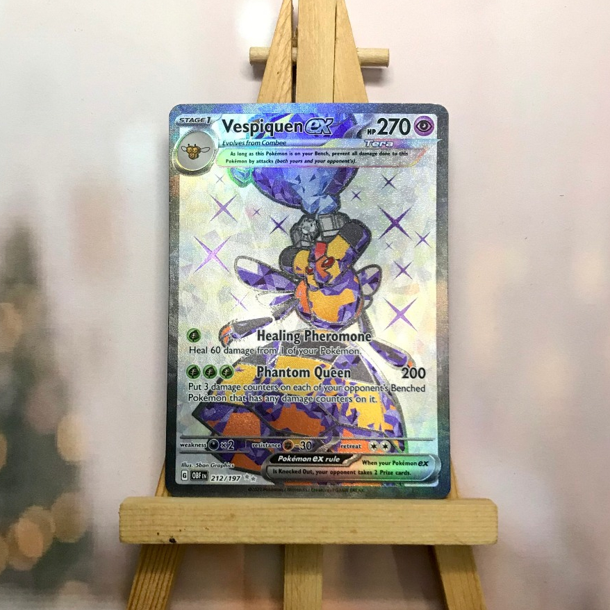Thẻ hình Pokemon Vespiquen ex 212/197 - Lá bài lẻ Obsidian Flames Full Art Secret Rare tiếng Anh chính hãng