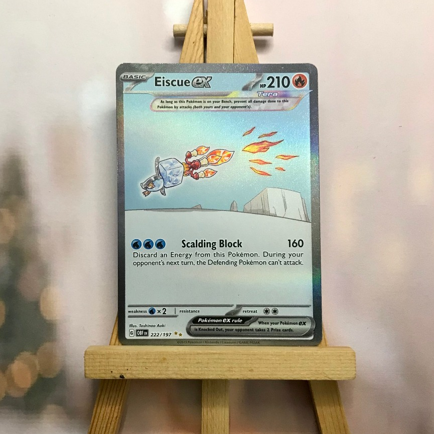 Thẻ hình Pokemon Eiscue ex 222/197 - Lá bài lẻ Obsidian Flames Special Illustration Rare tiếng Anh chính hãng