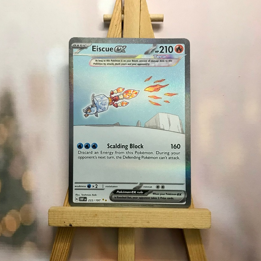 Thẻ hình Pokemon Eiscue ex 222/197 - Lá bài lẻ Obsidian Flames Special Illustration Rare tiếng Anh chính hãng