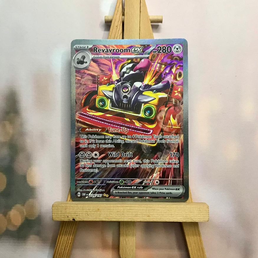 Thẻ hình Pokemon Revavroom ex 224/197 - Lá bài lẻ Obsidian Flames Special Illustration Rare tiếng Anh chính hãng
