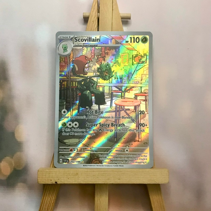 Thẻ hình Pokemon Scovillain 202/198 - Lá bài lẻ Scarlet & Violet Base Set Illustration Rare tiếng Anh chính hãng