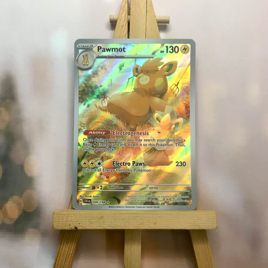 Thẻ hình Pokemon Pawmot 209/198 - Lá bài Scarlet & Violet Base Set Illustration Rare tiếng Anh chính hãng