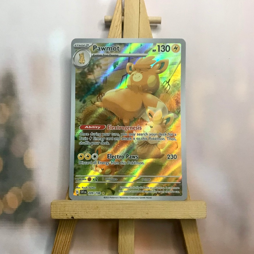 Thẻ hình Pokemon Pawmot 209/198 - Lá bài Scarlet & Violet Base Set Illustration Rare tiếng Anh chính hãng