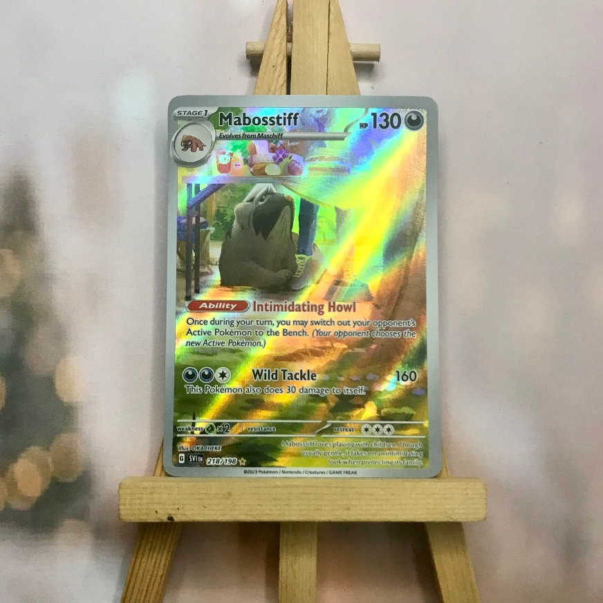 Thẻ hình Pokemon Mabosstiff 218/198 - Lá bài lẻ Scarlet & Violet Base Set Illustration Rare tiếng Anh chính hãng