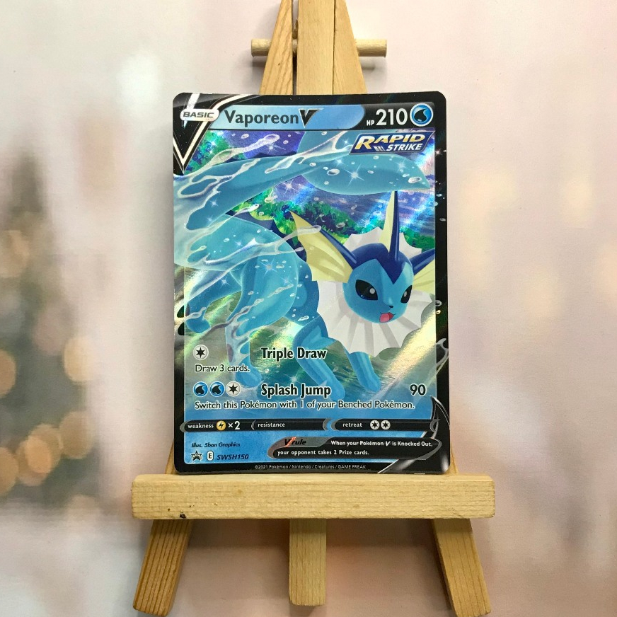 Thẻ hình Pokemon Vaporeon V SWSH150 - Lá bài Sword & Shield Evolving Skies Promo tiếng Anh chính hãng