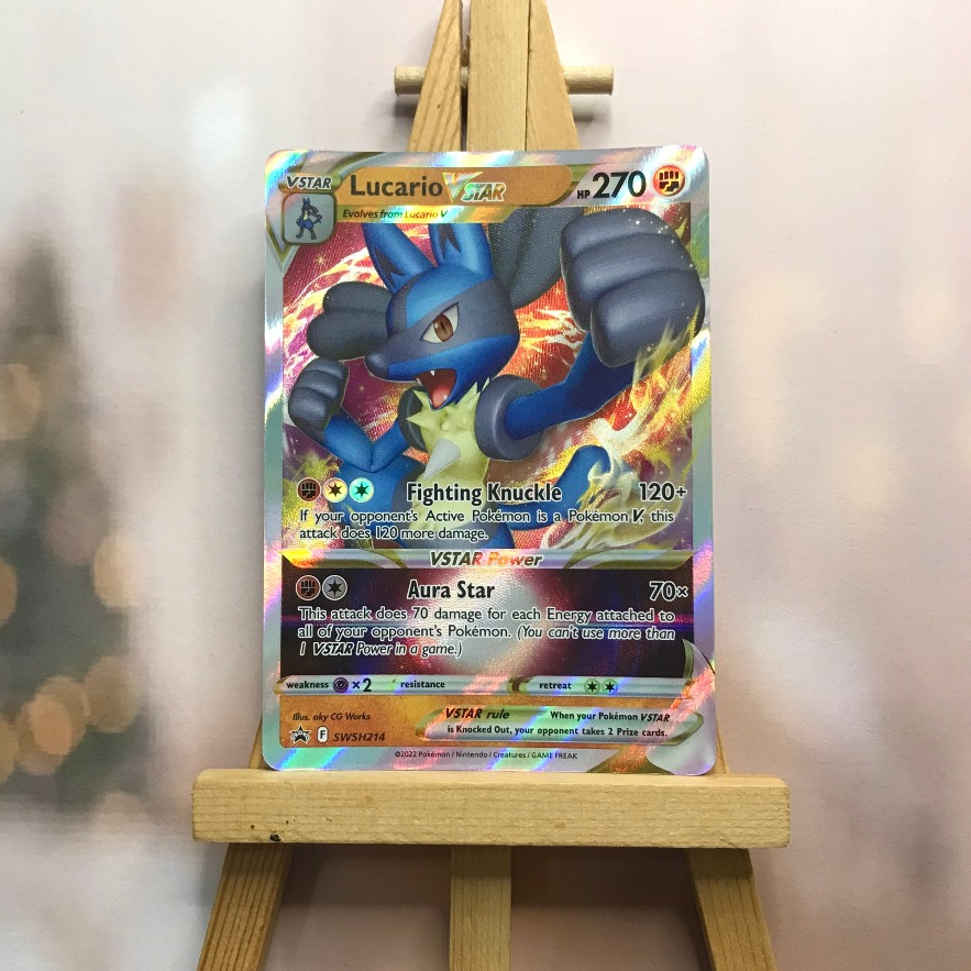 Thẻ hình Pokemon Lucario VSTAR SWSH214 - Lá bài lẻ Ultra Rare tiếng Anh chính hãng