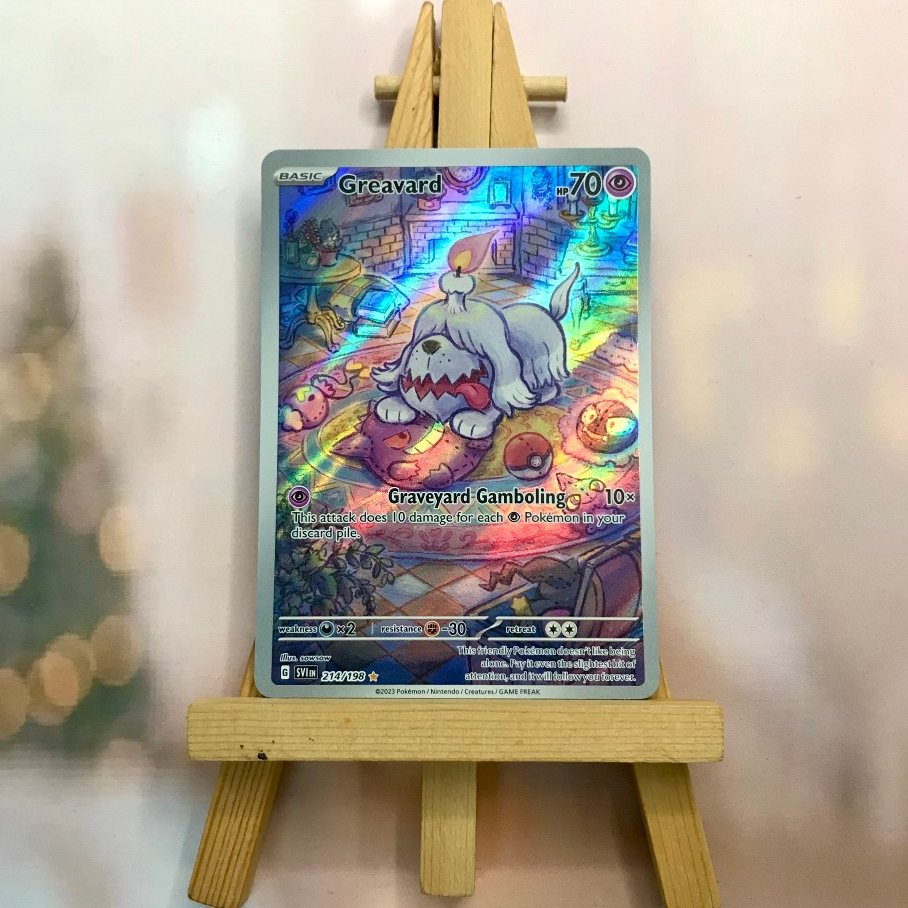 Thẻ hình Pokemon Greavard 214/198 - Lá bài lẻ Scarlet & Violet Base Set Illustration Rare tiếng Anh chính hãng