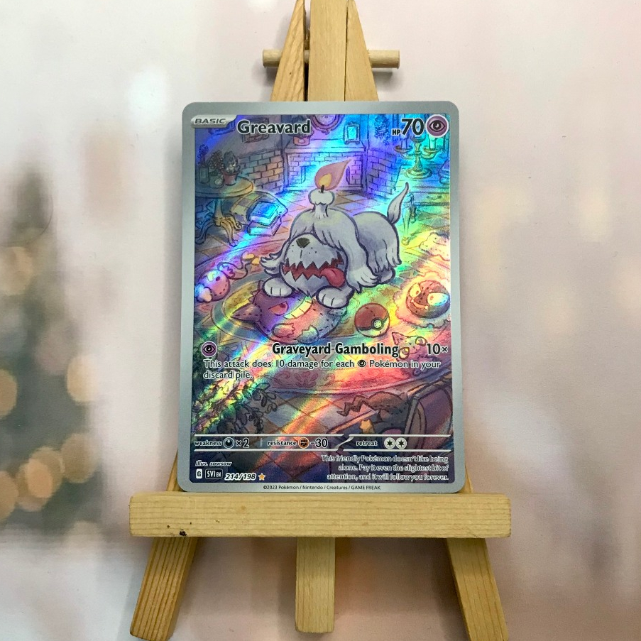 Thẻ hình Pokemon Greavard 214/198 - Lá bài lẻ Scarlet & Violet Base Set Illustration Rare tiếng Anh chính hãng