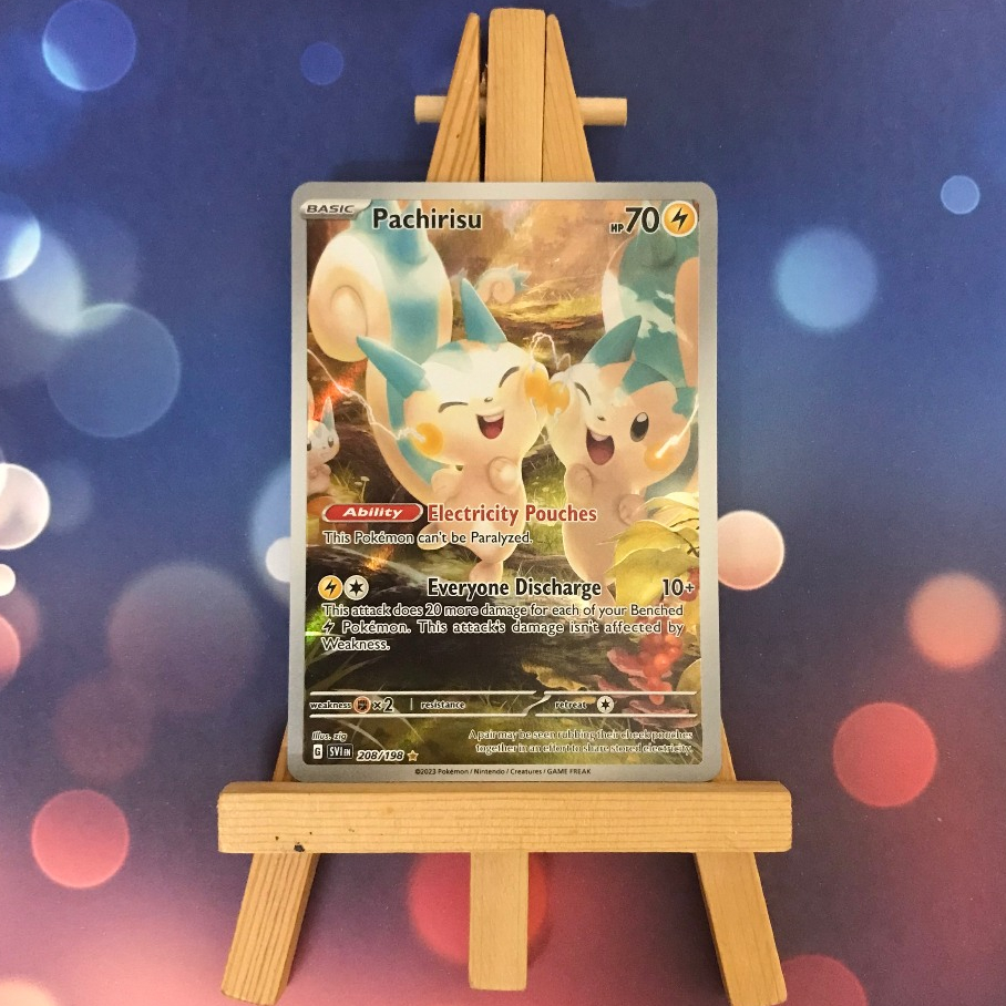 Thẻ hình Pokemon Pachirisu 208/198 - Lá bài lẻ Scarlet & Violet Base Set Illustration Rare tiếng Anh chính hãng
