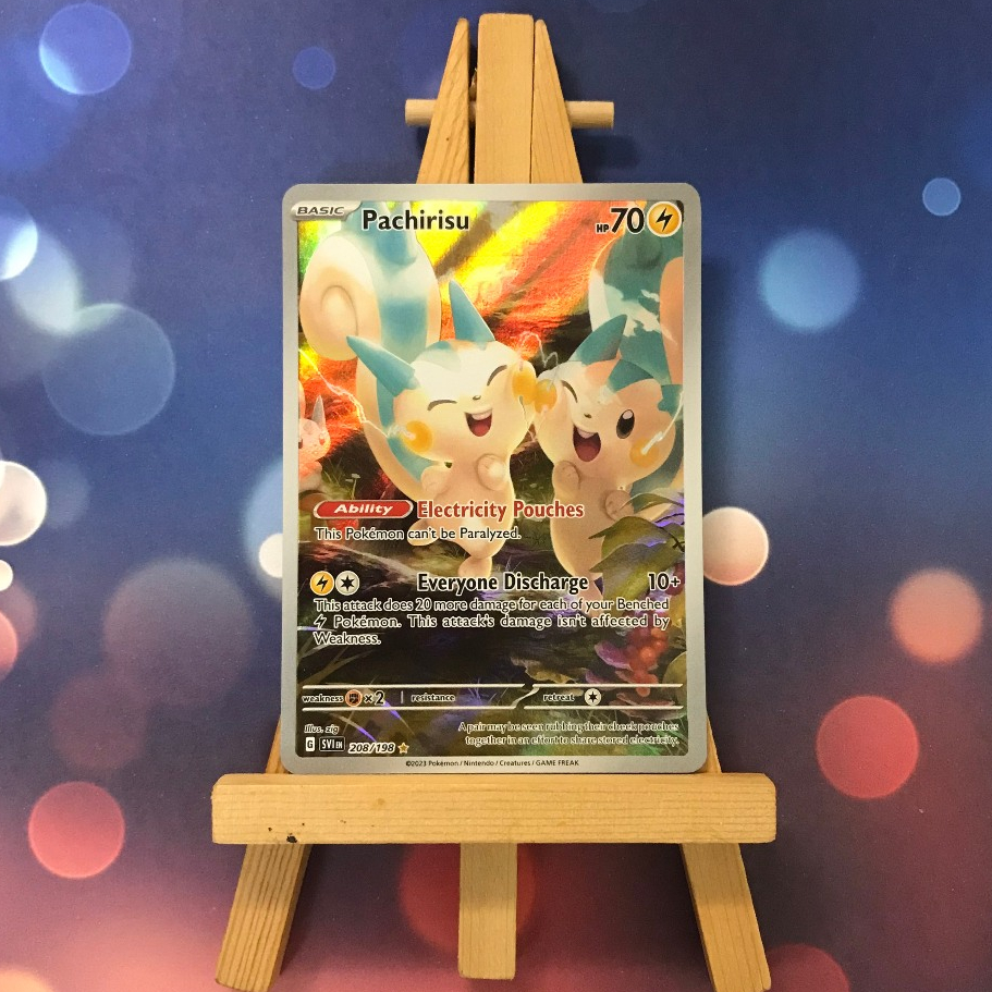 Thẻ hình Pokemon Pachirisu 208/198 - Lá bài lẻ Scarlet & Violet Base Set Illustration Rare tiếng Anh chính hãng