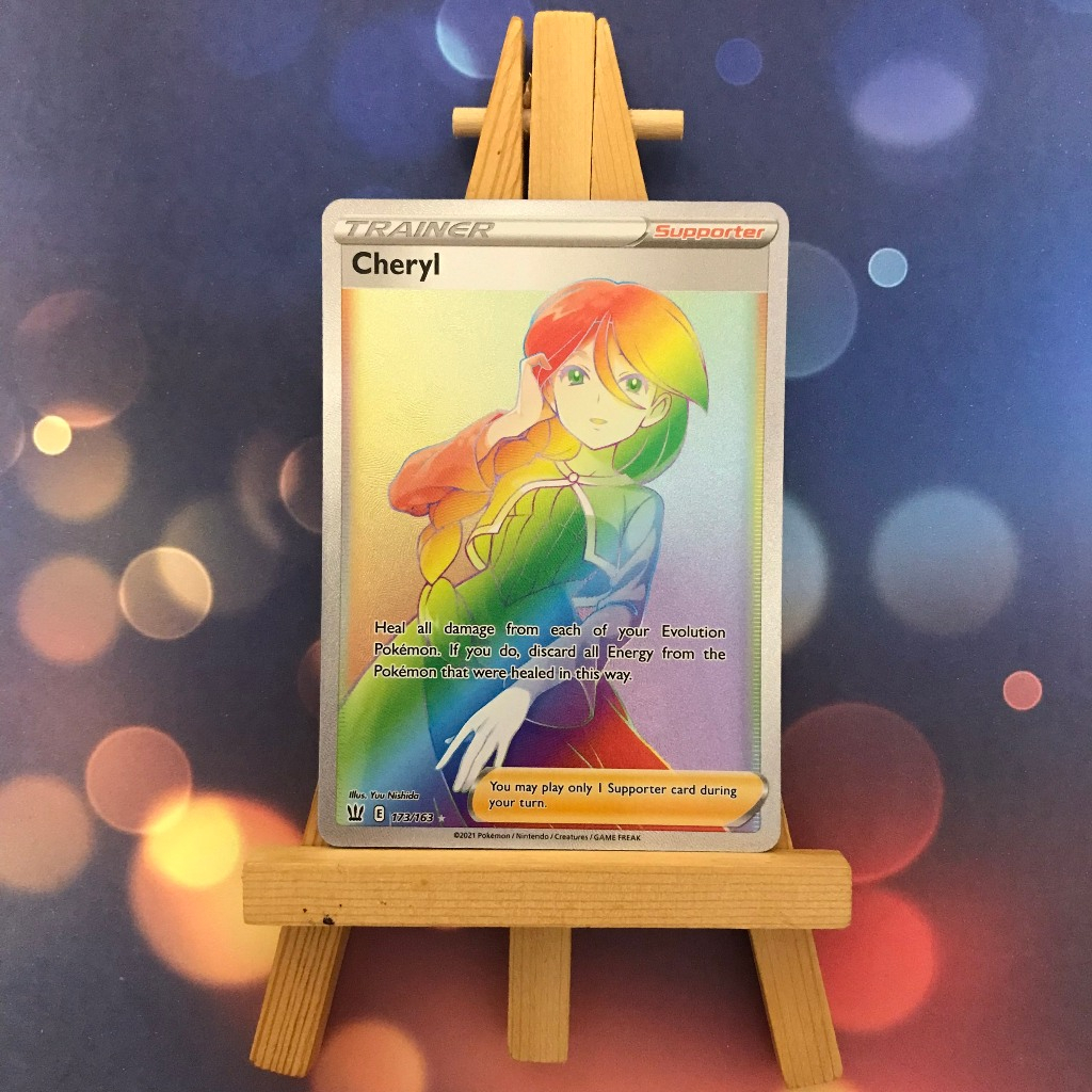 Thẻ hình Pokemon Cheryl 173/163 - Lá bài lẻ Hyper Rare tiếng Anh chính hãng