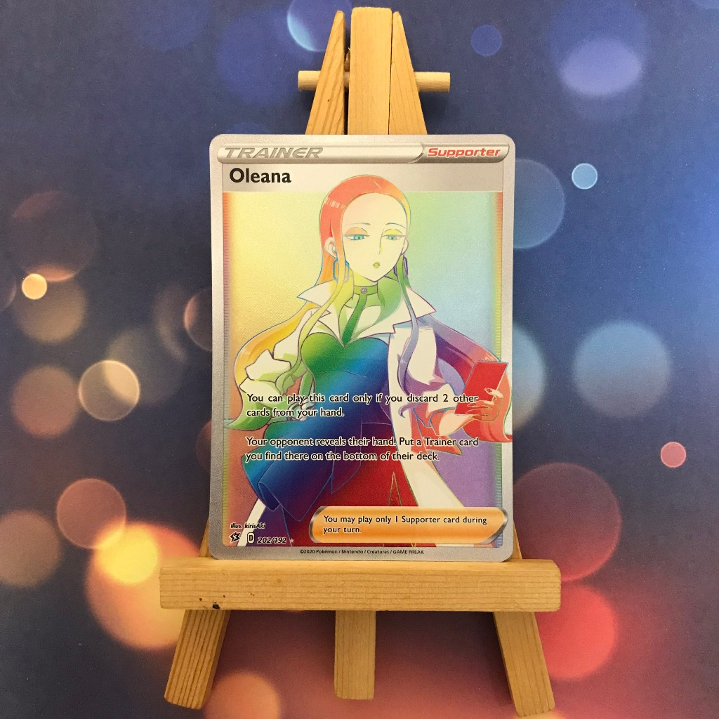 Thẻ hình Pokemon Oleana 202/192 - Lá bài lẻ Hyper Rare tiếng Anh chính hãng