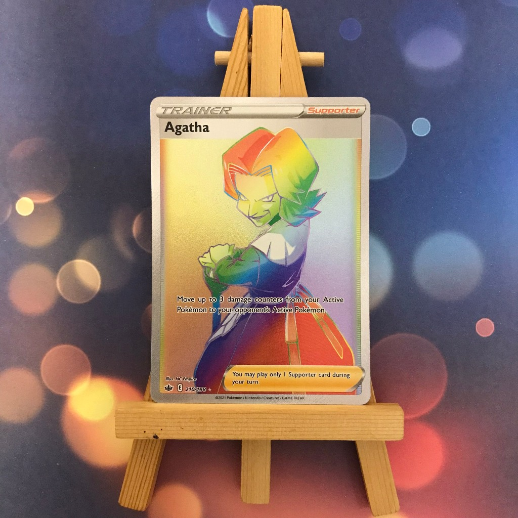 Thẻ hình Pokemon Agatha 210/198 - Lá bài lẻ Hyper Rare tiếng Anh chính hãng