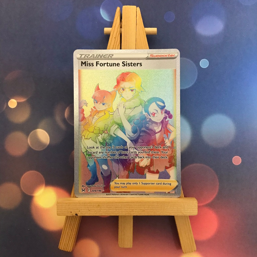 Thẻ hình Pokemon Miss Fortune Sisters 209/196 - Lá bài lẻ Lost Origin Hyper Rare tiếng Anh chính hãng