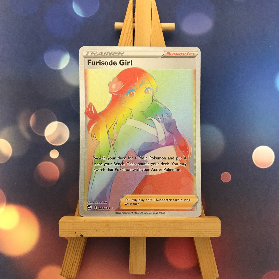 Thẻ hình Pokemon Furisode Girl 205/195 - Lá bài lẻ Silver Tempest Hyper Rare tiếng Anh chính hãng