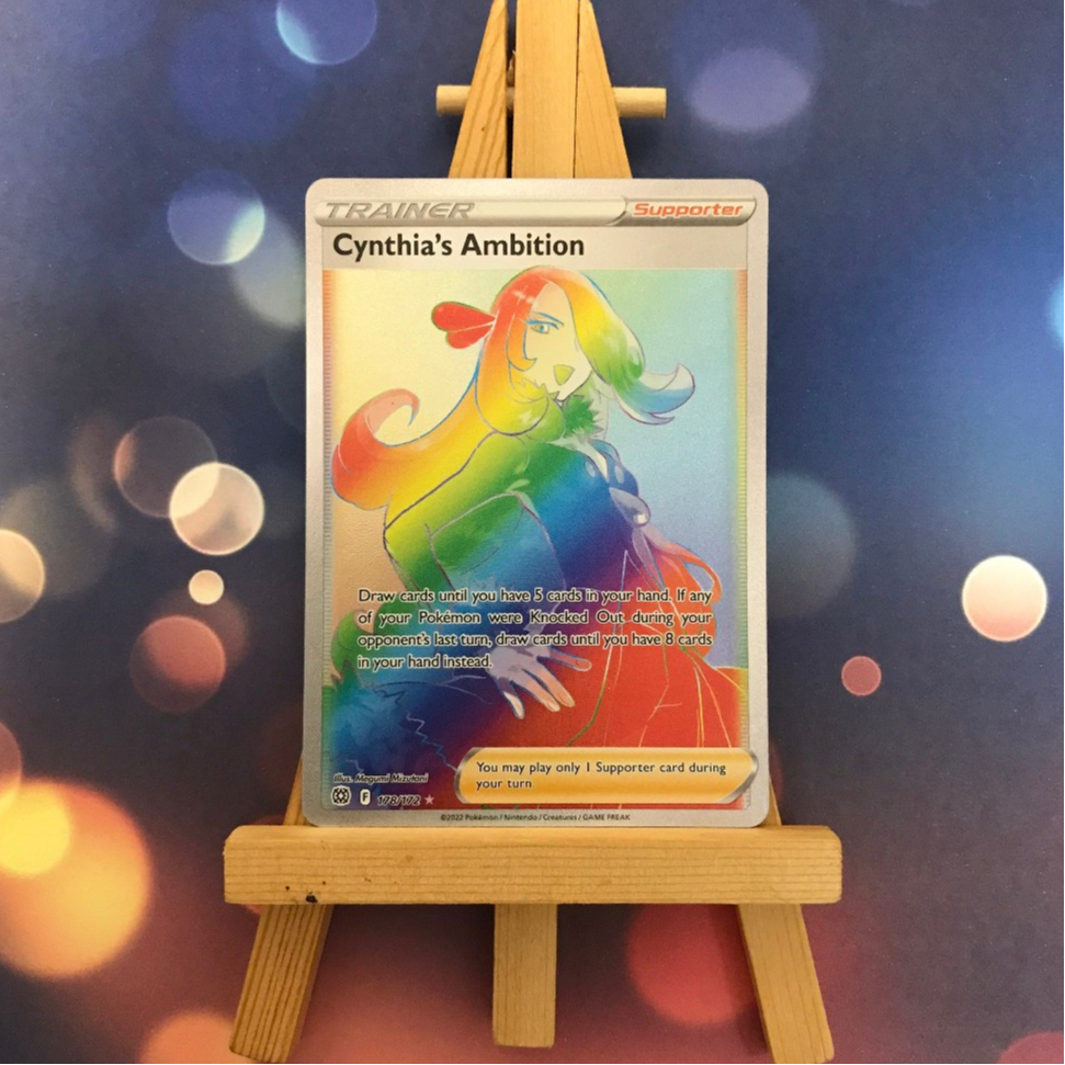 Thẻ hình Pokemon Cynthia's Ambition 178/172 - Lá bài lẻ Hyper Rare tiếng Anh chính hãng
