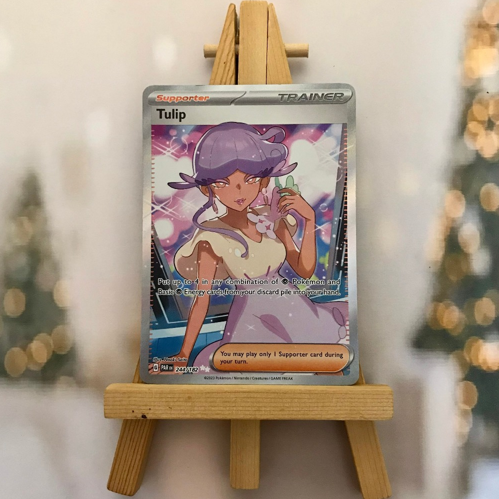 Thẻ hình Pokemon Tulip 244/182 - Lá bài lẻ Paradox Rift Full Art Secret Rare tiếng Anh chính hãng