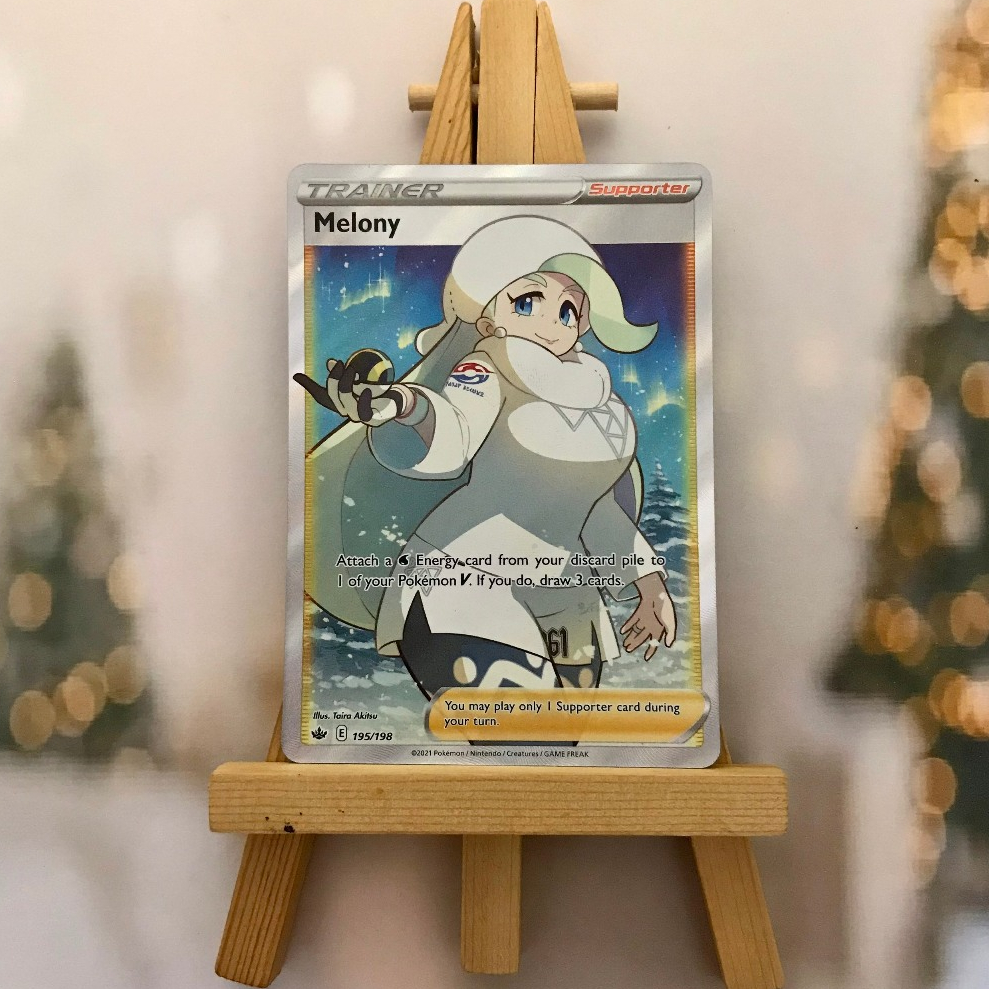 Thẻ hình Pokemon Melony 195/198 - Lá bài lẻ Full Art Ultra Rare tiếng Anh chính hãng