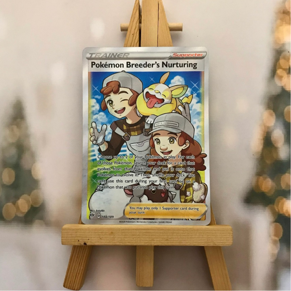 Thẻ Pokemon Breeder's Nurturing 188/189 - Lá bài Sword&Shield Darkness Ablaze Full Art Ultra Rare tiếng Anh chính hãng