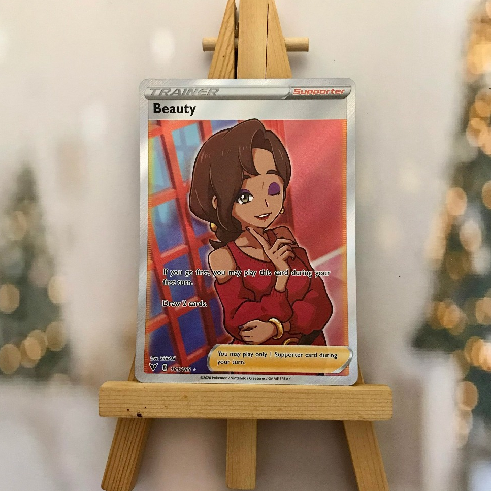 Thẻ hình Pokemon Beauty 181/185 - Lá bài lẻ Full Art Ultra Rare tiếng Anh chính hãng