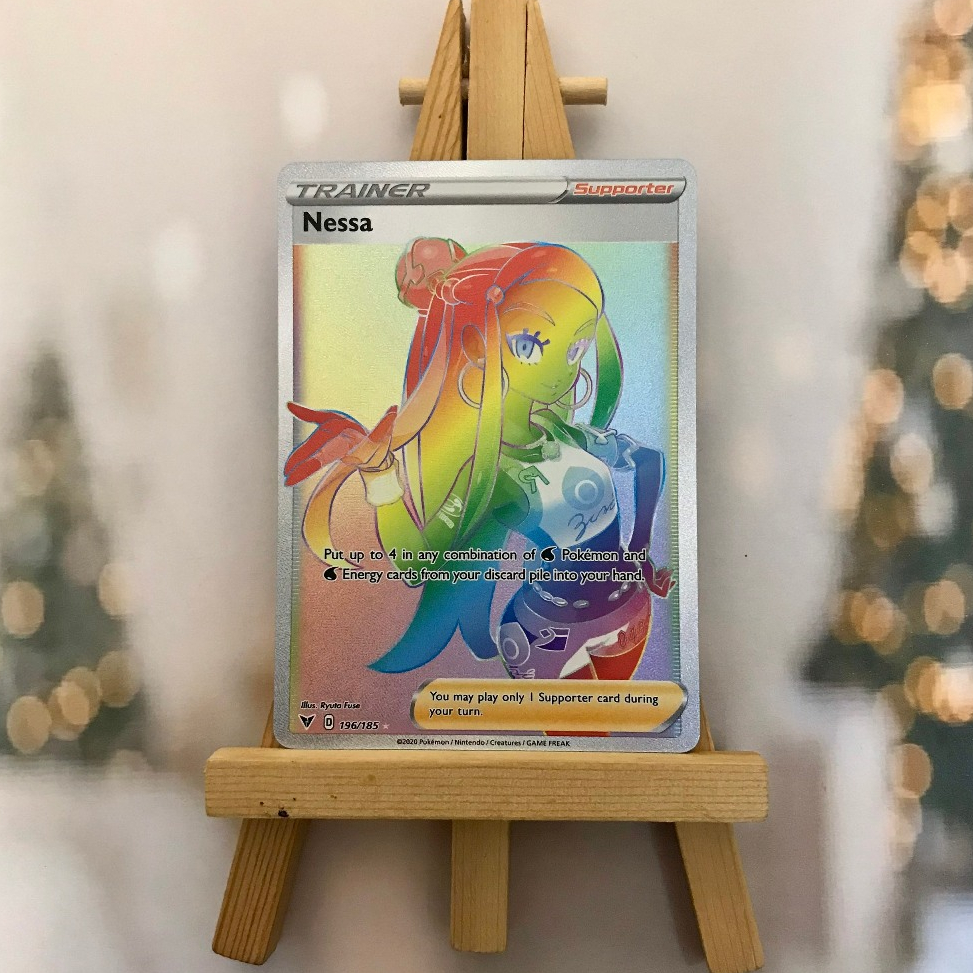 Thẻ hình Pokemon Nessa 196/185 - Lá bài lẻ Hyper Rare tiếng Anh chính hãng