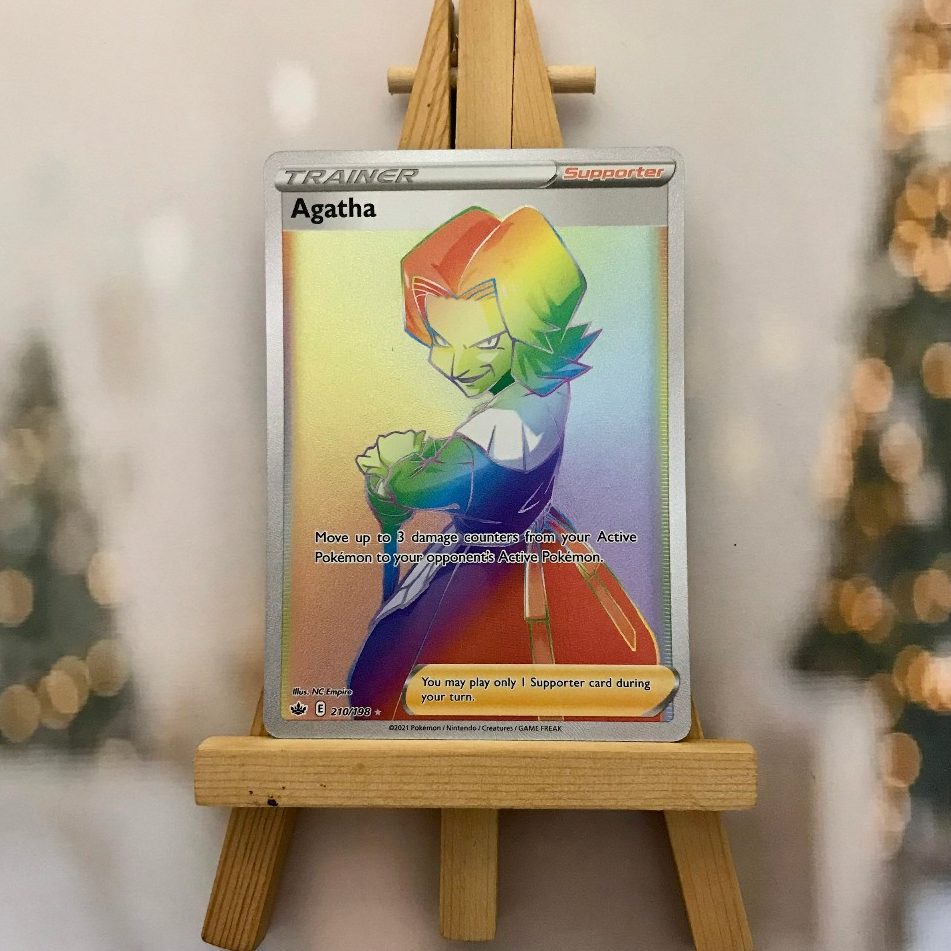 Thẻ hình Pokemon Agatha 210/198 - Lá bài lẻ Hyper Rare tiếng Anh chính hãng