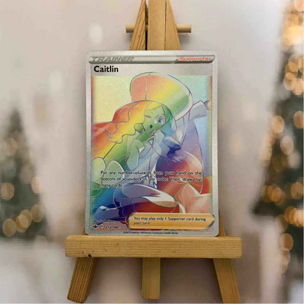 Thẻ hình Pokemon Caitlin 213/198 - Lá bài lẻ Hyper Rare tiếng Anh chính hãng