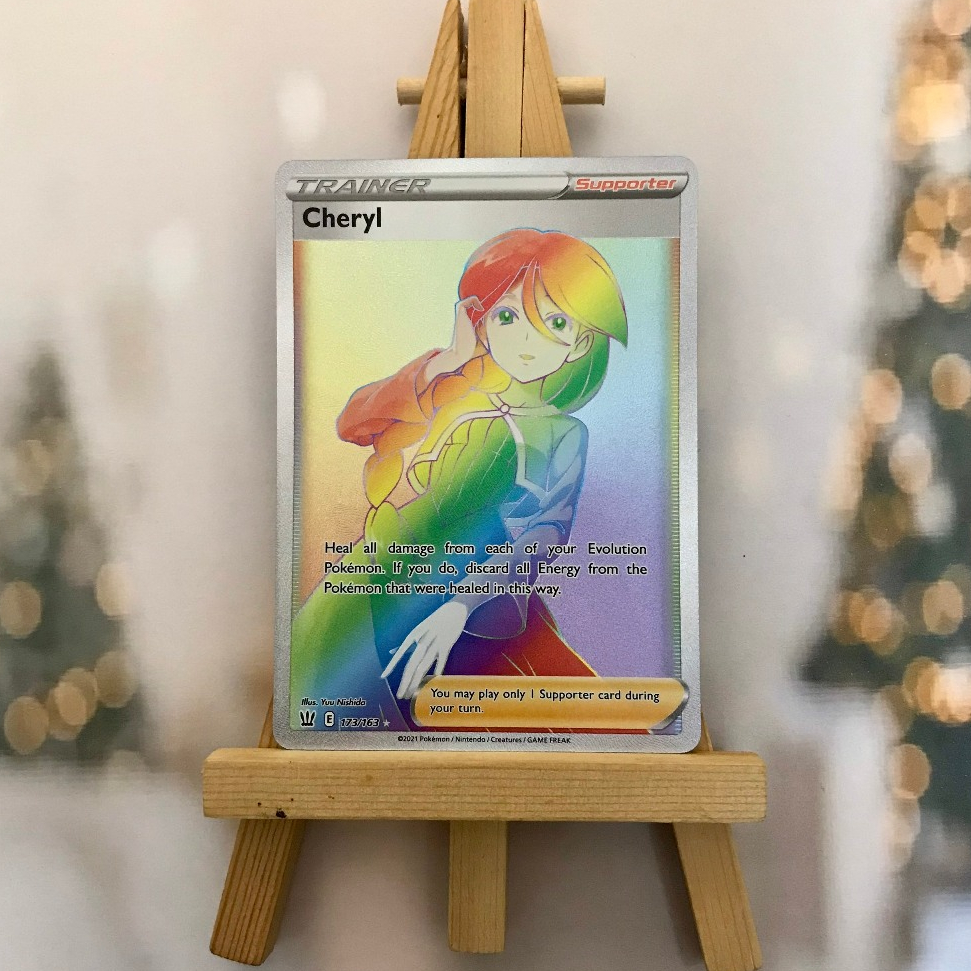 Thẻ hình Pokemon Cheryl 173/163 - Lá bài lẻ Hyper Rare tiếng Anh chính hãng