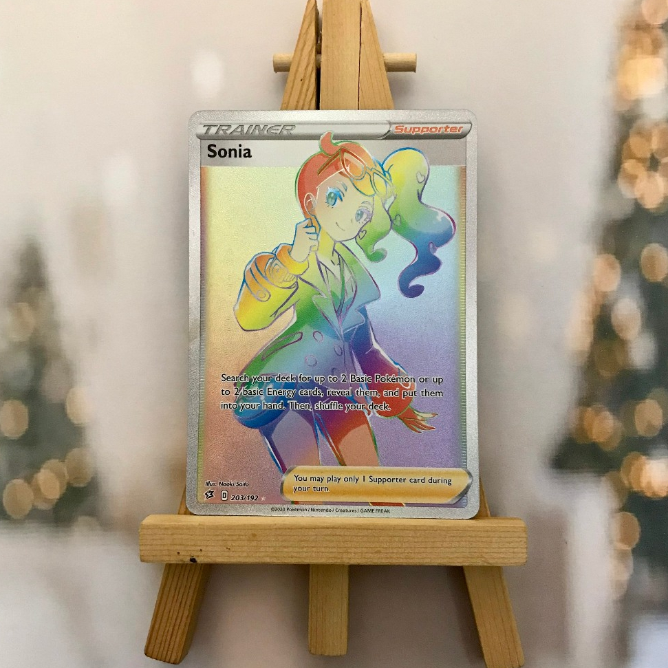 Thẻ hình Pokemon Sonia 203/192 - Lá bài lẻ Hyper Rare tiếng Anh chính hãng