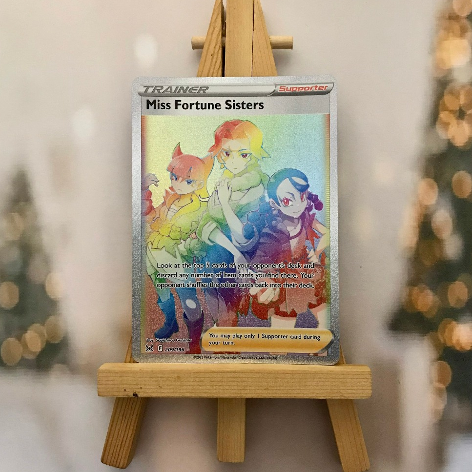 Thẻ hình Pokemon Miss Fortune Sisters 209/196 - Lá bài lẻ Lost Origin Hyper Rare tiếng Anh chính hãng