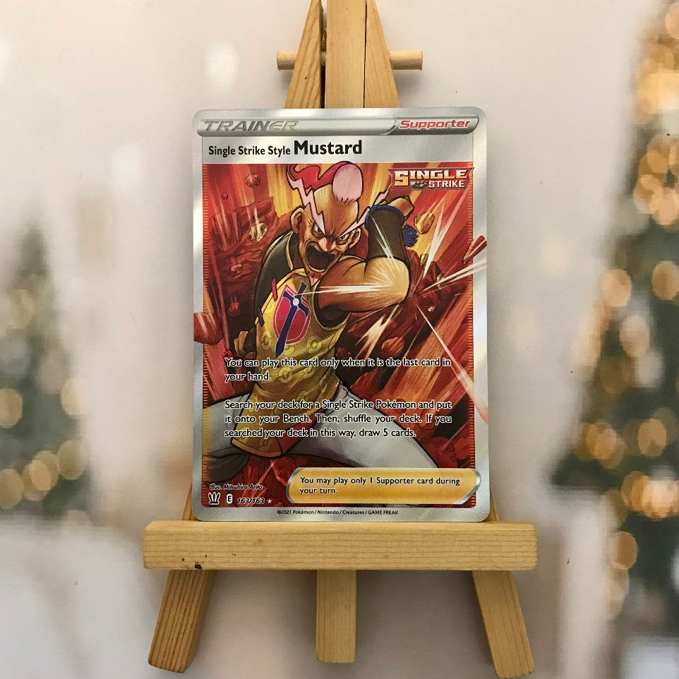 Thẻ hình Pokemon Single Strike Style Mustard 163/163 -  Bài lẻ Full Art Ultra Rare tiếng Anh chính hãng