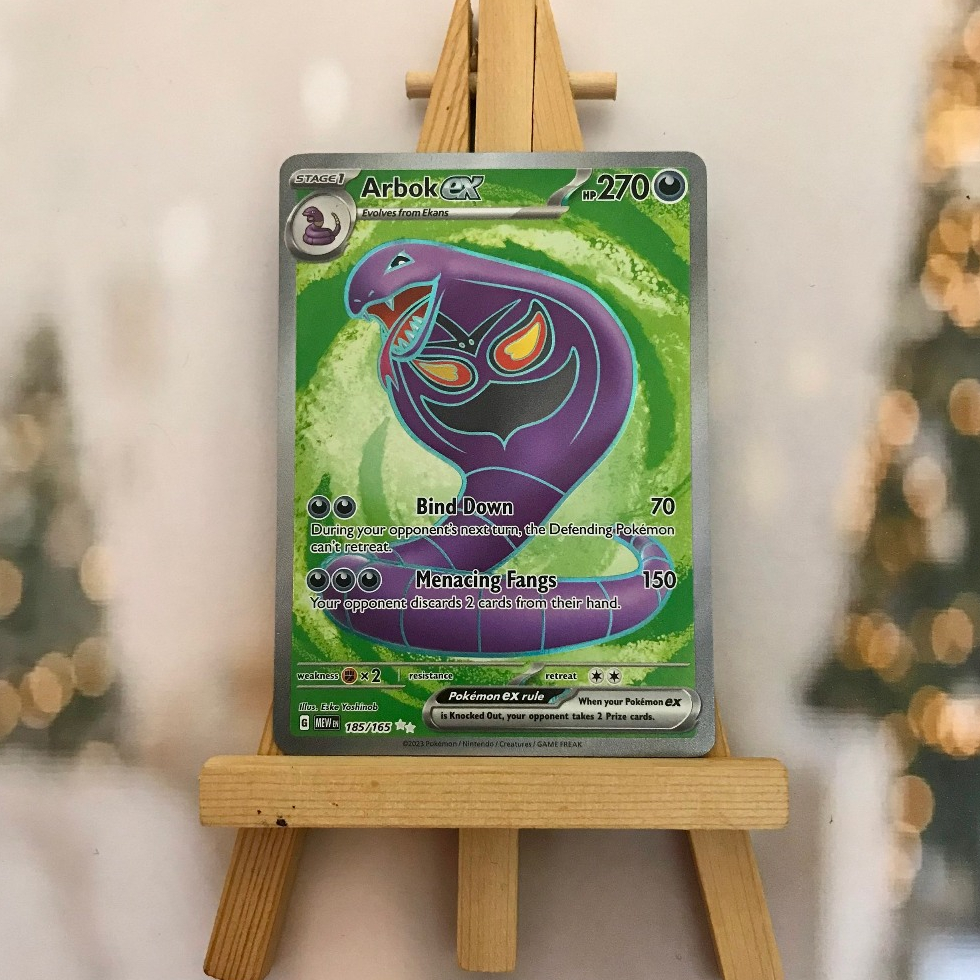 Thẻ hình Pokemon Arbok ex 185/165 - Lá bài lẻ Scarlet & Violet 151 Full Art Secret Rare tiếng Anh chính hãng