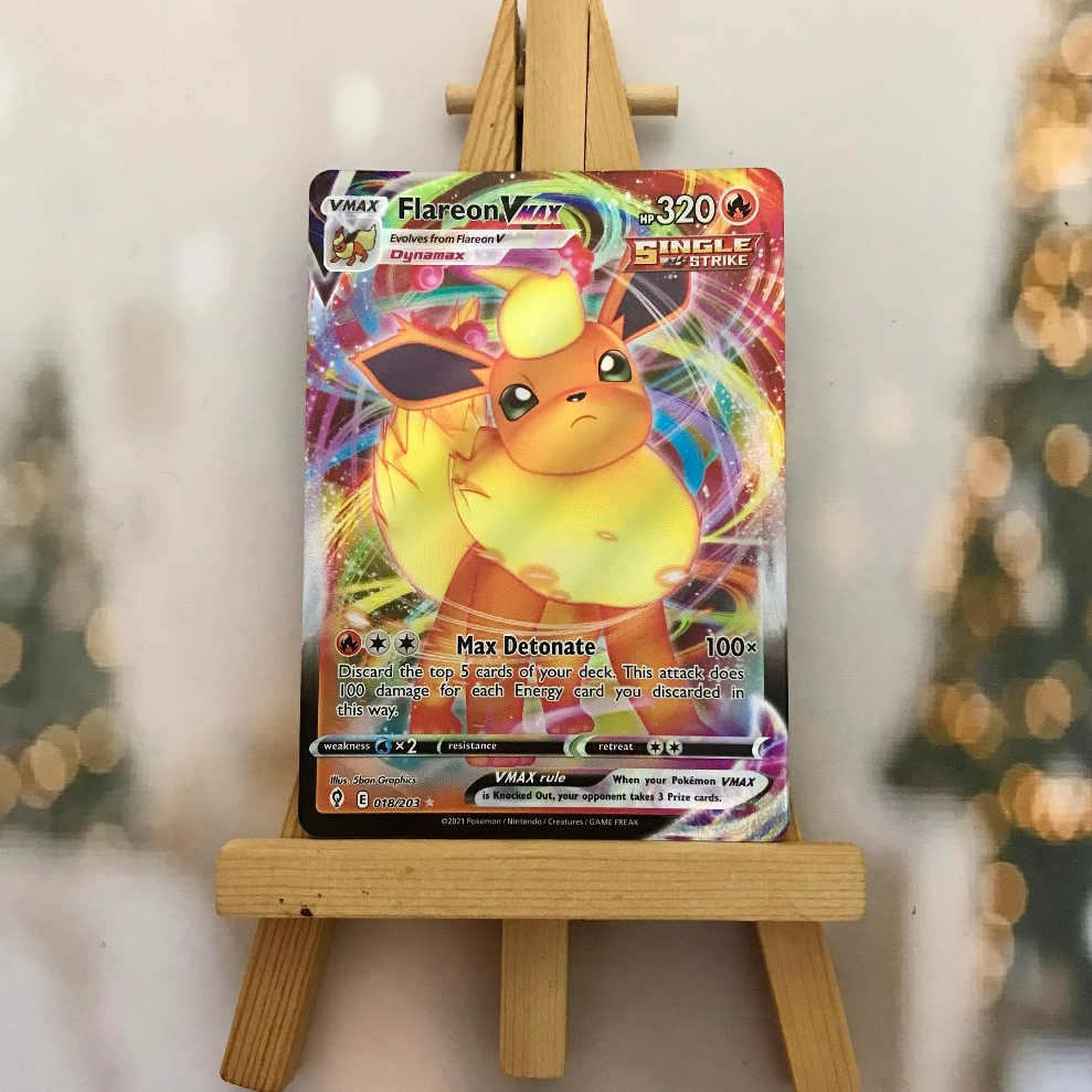 Thẻ hình Pokemon Flareon VMAX 018/203 - Lá bài lẻ Ultra Rare tiếng Anh chính hãng