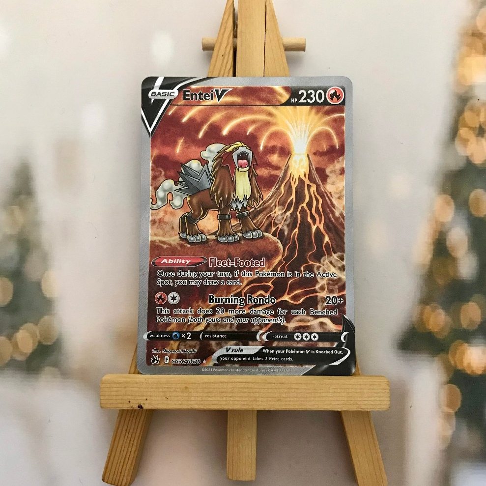 Thẻ hình Pokemon Entei V GG36/GG70 - Lá bài lẻ Ultra Rare tiếng Anh chính hãng