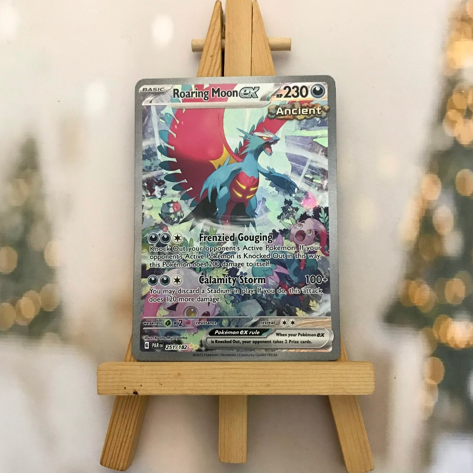 Thẻ hình Pokemon Roaring Moon ex 251/182 - Lá bài lẻ Paradox Rift Special Illustration Rare tiếng Anh chính hãng